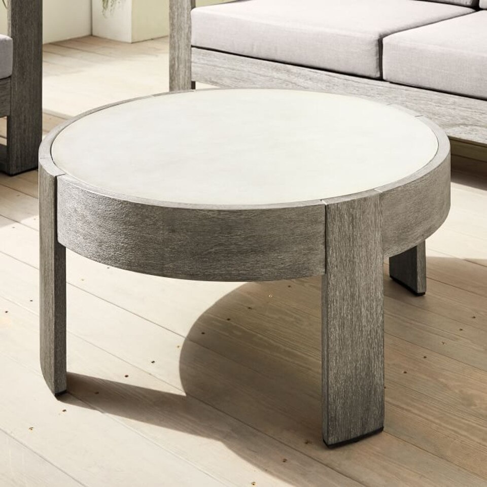 Portside Garden Round Coffee Table (87 cm) West Elm UK